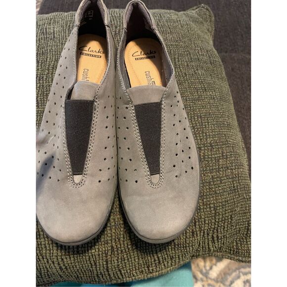 Clarks Womens Dark Gray Nubuck Leather Sable Artisan Daelyn Summit Shoes Size 8 - Picture 14 of 16